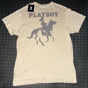 Playboy Beige Graphic T-Shirt for Men